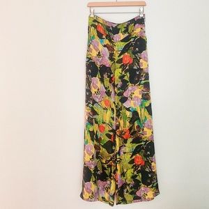 Floral wide leg pants